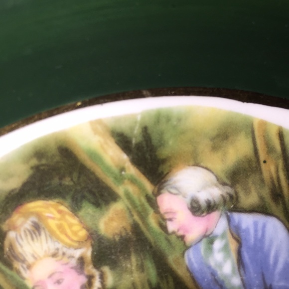 Regency Bone China Love Story Tea Cup and Saucer Green Border Love Story England - Picture 12 of 12